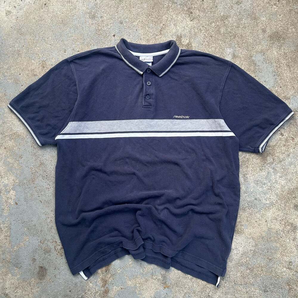 Vintage 90s Reebok Striped Polo Shirt